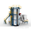 Línea de recubrimiento en polvo vertical para perfiles de aluminio